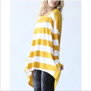 LARGE - Mustard Stripe Top